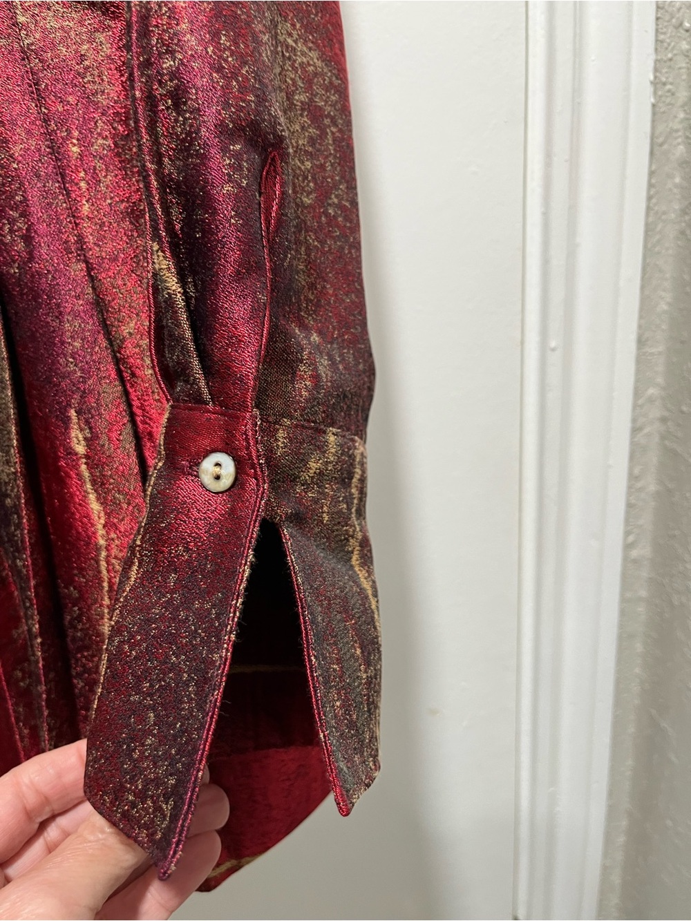 Finley Jacquard Medium Women’s Blazer Jacket Shimmering Pleated Single Button - Picture 5 of 8